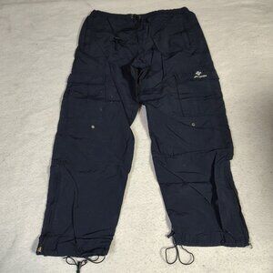 VINTAGE Abercrombie Fitch Pants Mens Medium Navy Baggy Cargo Paratrooper 90s Y2K